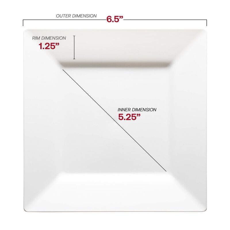 White Square Plastic Plates Dinnerware Value Set (40 Sets) image number 3