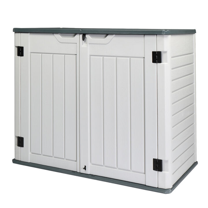 260-Gallon Heavy-Duty Resin Deck Box for Backyard & Poolside Storage