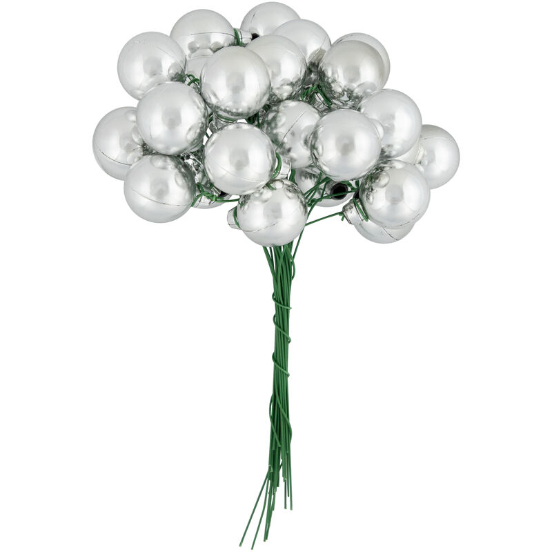 6.75" Shiny Silver Shatterproof Ball Ornament Christmas Pick image number 0