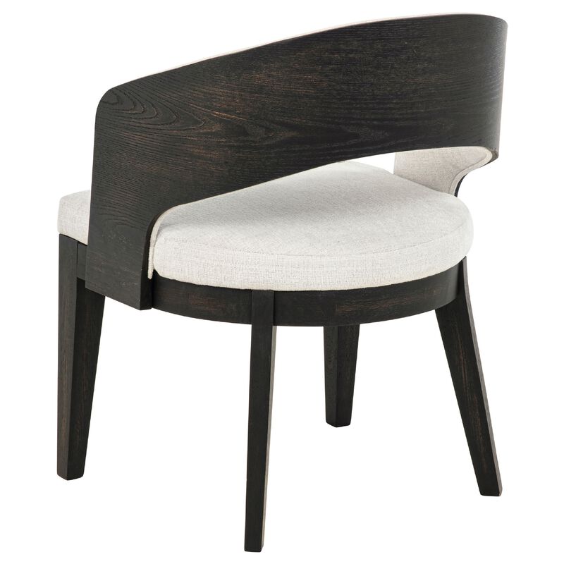 Lina Dining Arm Chair Set of 2, Cream Barrel Back, Brunished Black image number 5