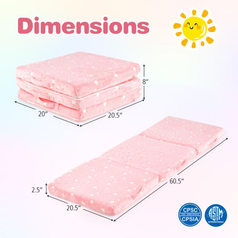 Hivvago Foldable Floor Mattress for Kids with Washable Flannel Cover