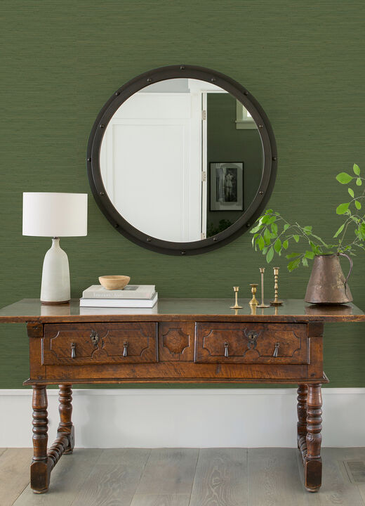 Kira Green Hemp Grasscloth Wallpaper