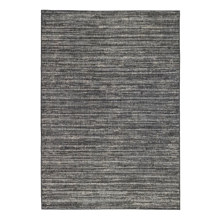 HomeRoots Striped Stain Resistant Indoor Outdoor Area Rug