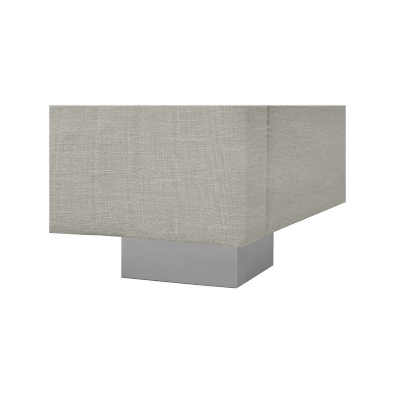 Meridian Furniture Crosby Beige Linen Textured Fabric Twin Bed