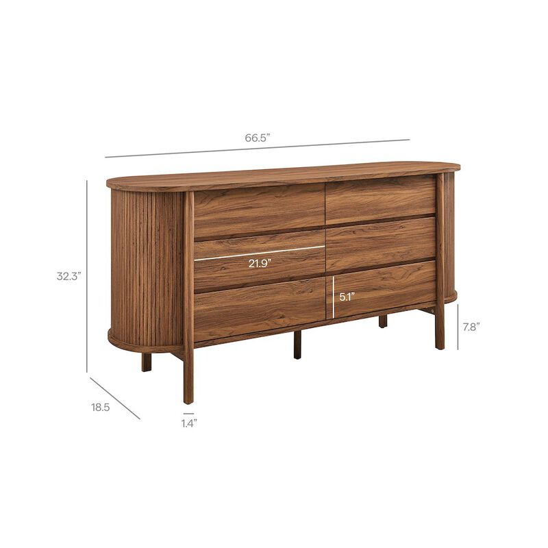 Cadence 6-Drawer Curved Dresser image number 1