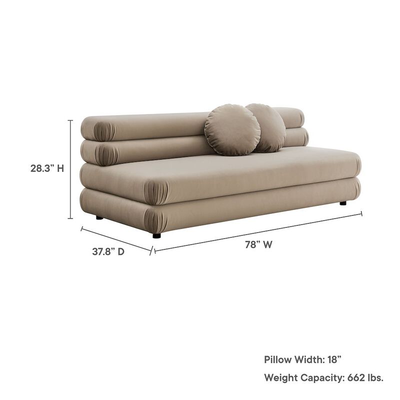 Jubilee Modular Performance Velvet Armless Loveseat image number 1