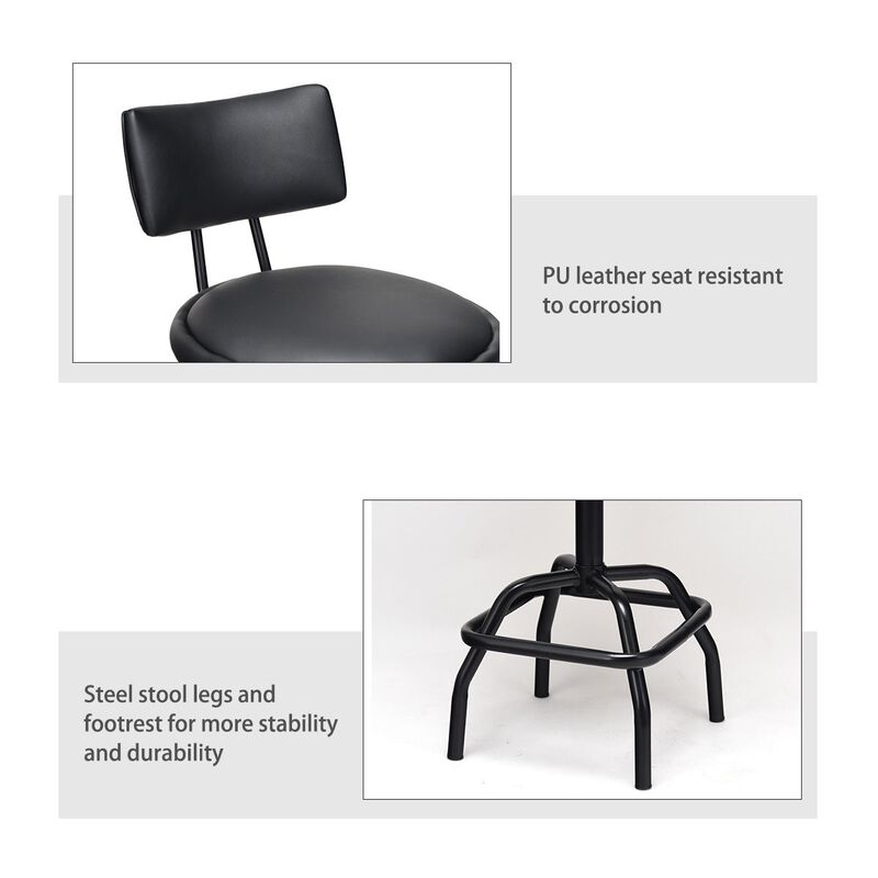 Adjustable Swivel Vintage PU Leather Bar Stool