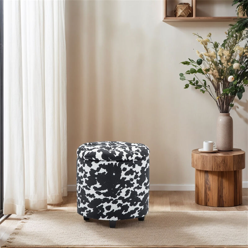 Round Storage Ottoman image number 9
