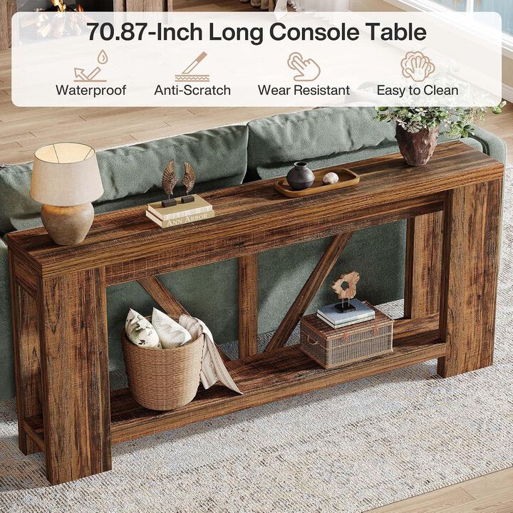 Tribesigns Farmhouse 2-Tier Console Table