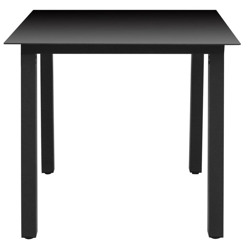 vidaXL Garden Table Black 31.5"x31.5"x29.1" Aluminium and Glass