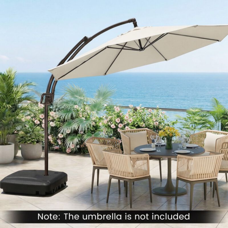 225 LBS Cantilever Patio Umbrella Base with Wheels and Crossed Base image number 1