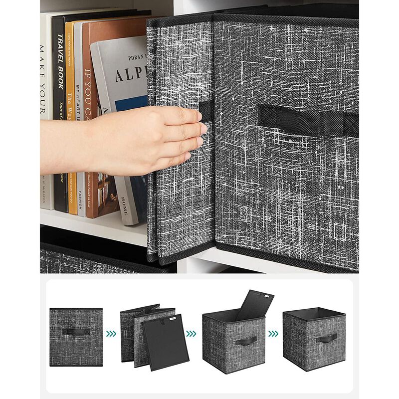 Closet Storage Cubes with Double Handles &ndash; Foldable Non-Woven Fabric Bins for Shelves, Bedroom, and Nursery Use