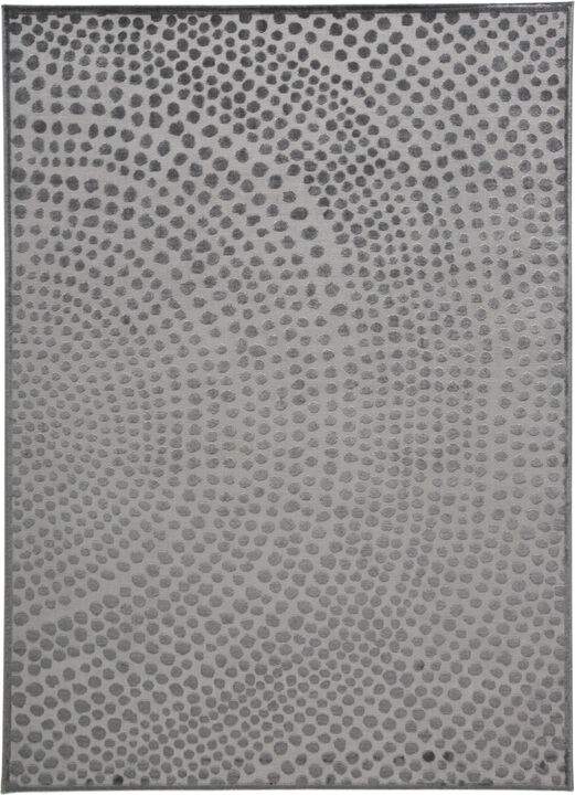 2 X 3 gray Silver And Ivory Abstract Stain Resistant Area Rug