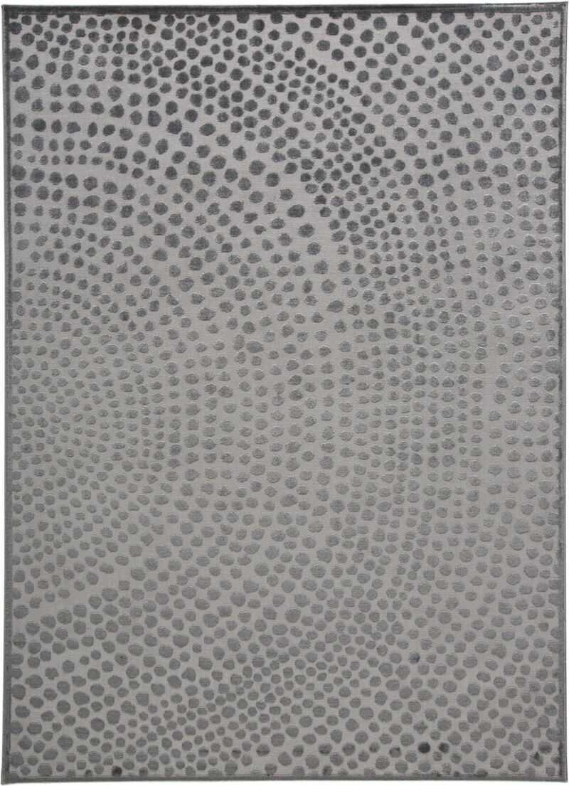 2 X 3 gray Silver And Ivory Abstract Stain Resistant Area Rug image number 0