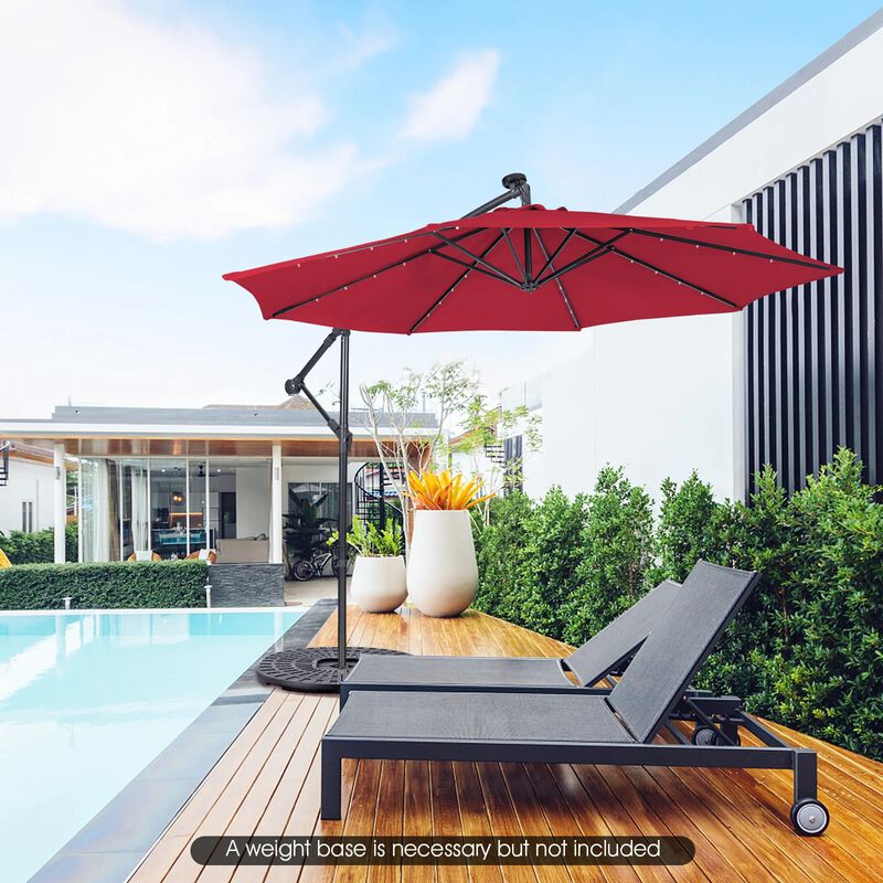 Mondawe 10 Feet Patio Cantilever Umbrella with Tilting System