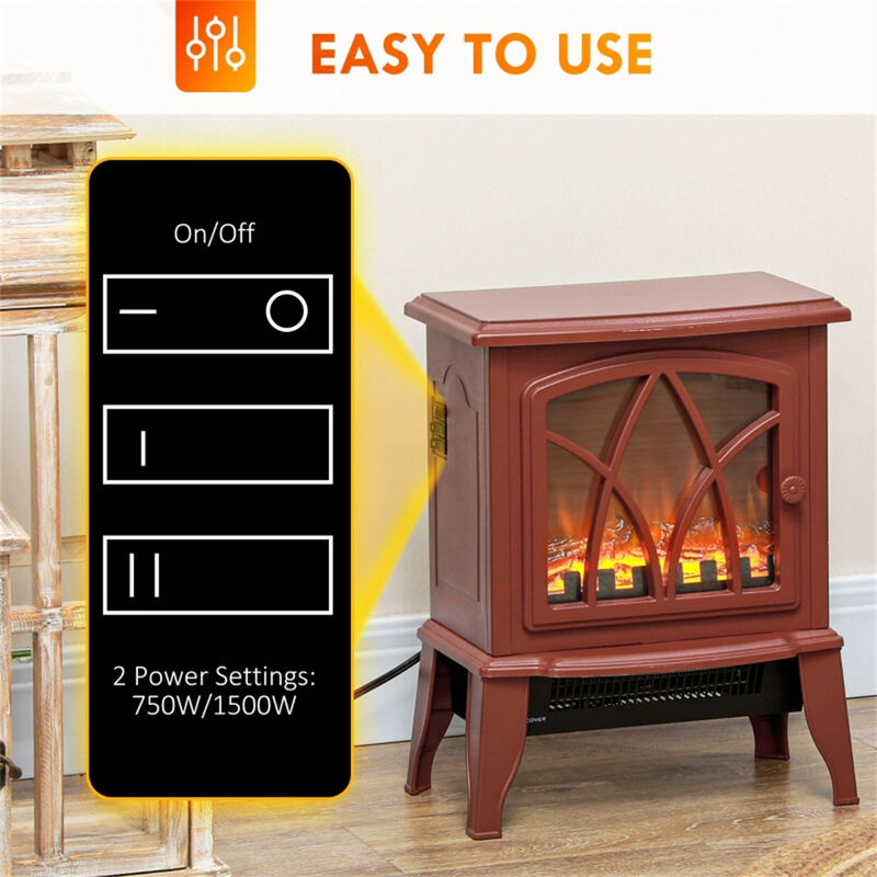 Contemporary Electric Fireplace Heater &ndash; Realistic Flame with Adjustable Heat image number 4