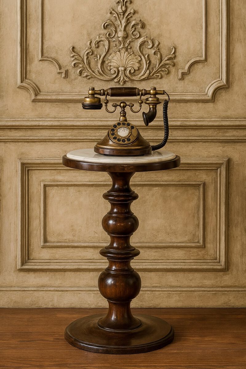 Artisan Furniture Solid Wood Bellmont Marble-Top Side Table image number 1