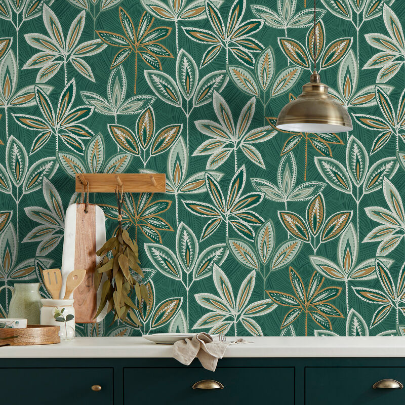 Bohan Green Decorative Tree Wallpaper image number 1