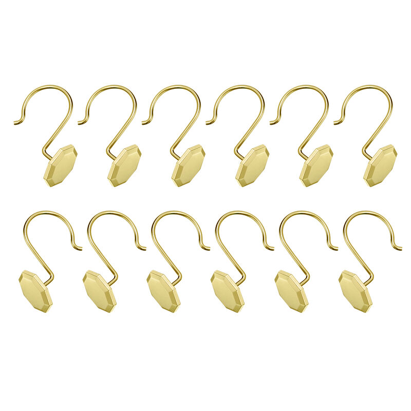 Zinc Shower Curtain Hooks, Set of 12 image number 3