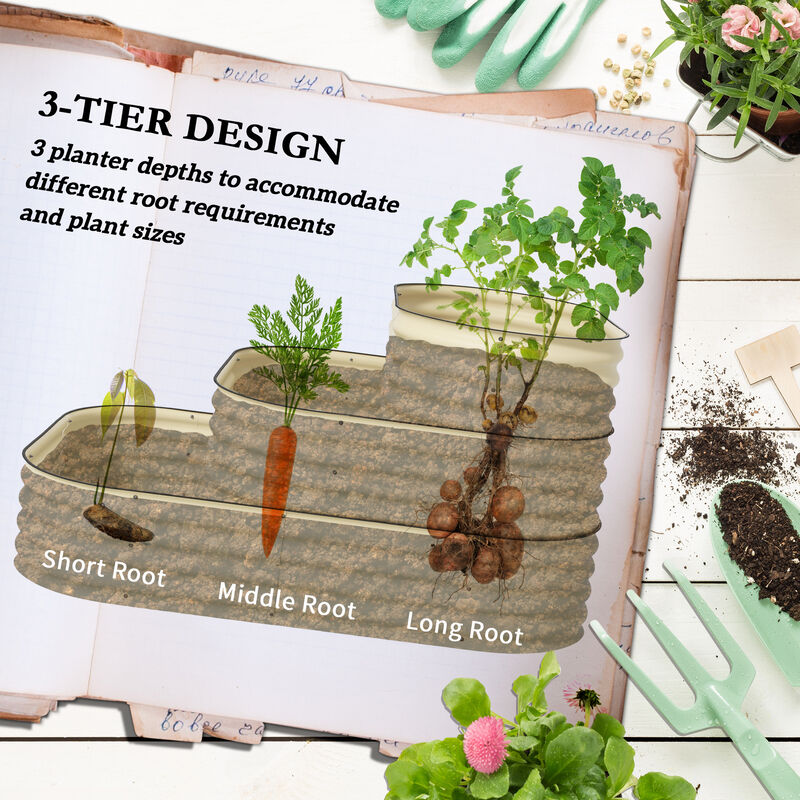 Hivvago 3-Tier Raised Garden Bed Set image number 3