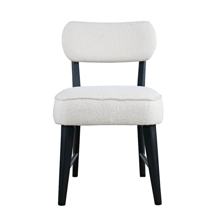 Jofran Wes Mid-Century Modern Boucle Upholstery Dining Chair (Set of 2)