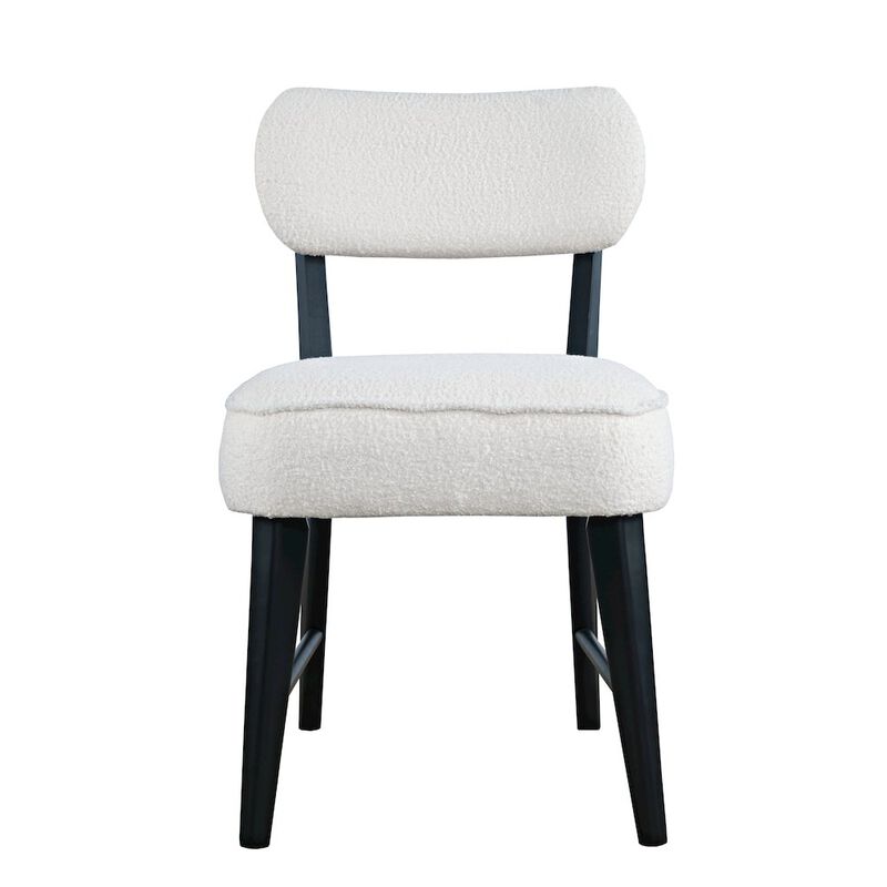 Jofran Wes Mid-Century Modern Boucle Upholstery Dining Chair (Set of 2)