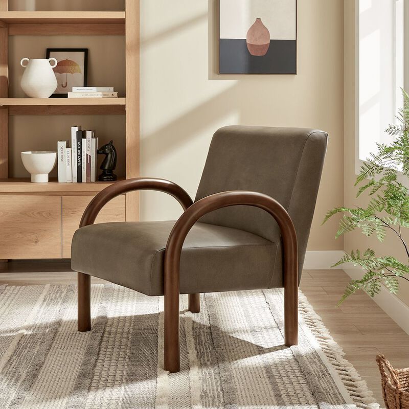 Lunet Faux Leather Upholstered Accent Chair image number 7