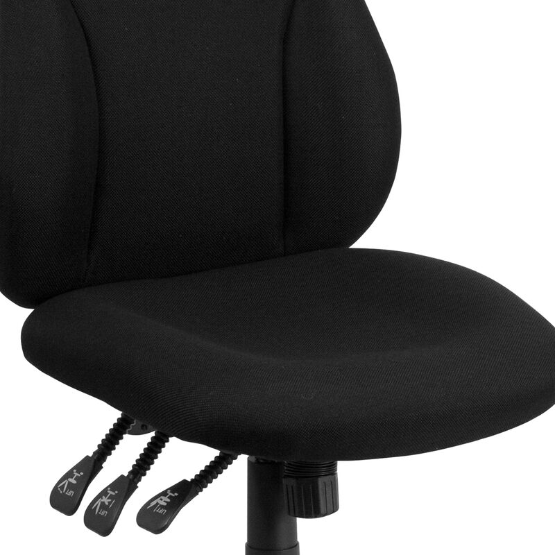Hughes High Back Fabric Multifunction Swivel Ergonomic Task Office Chair image number 8