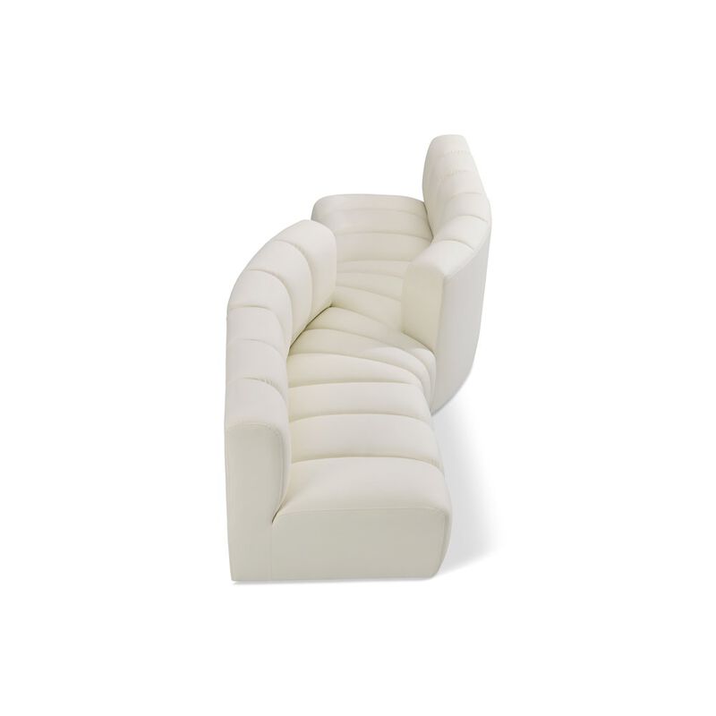 Meridian Furniture Arc Cream Vegan Leather Modular Sofa