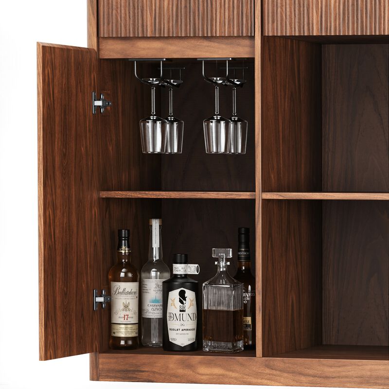 Vattof Modern Fluted Bar Cabinet image number 8