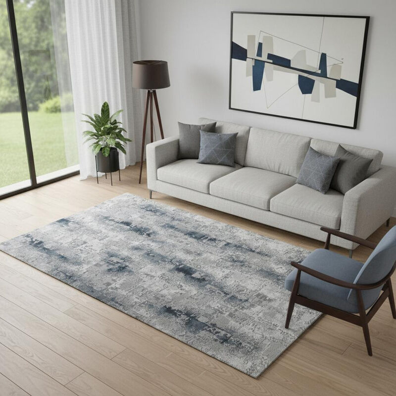 HomeRoots Abstract Distressed Area Rug image number 1