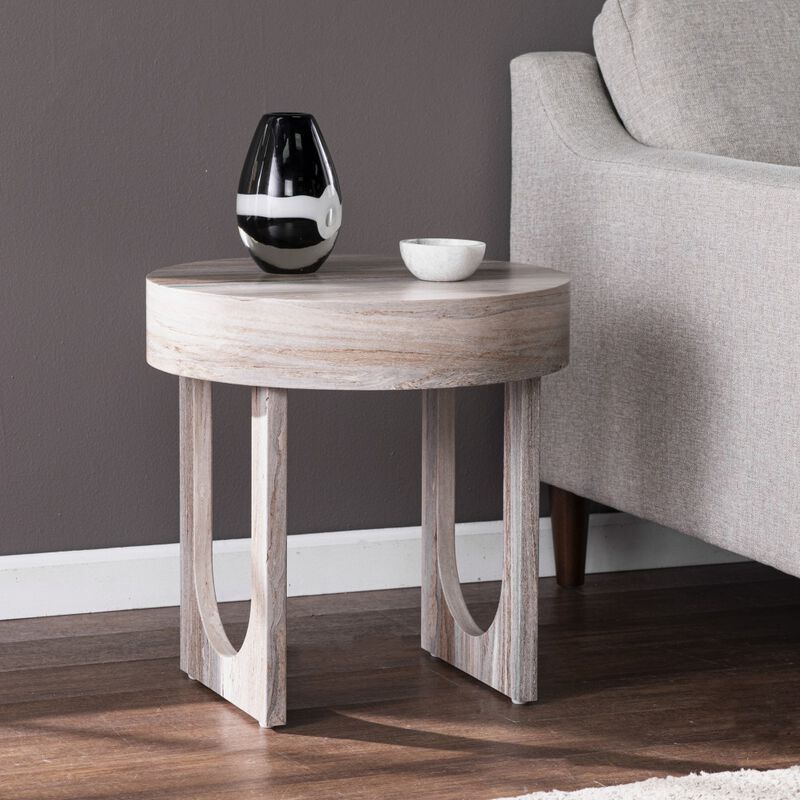 Solid Wood Round Side Table, Ideal for Sofa, Bedside, or Entryway Spaces