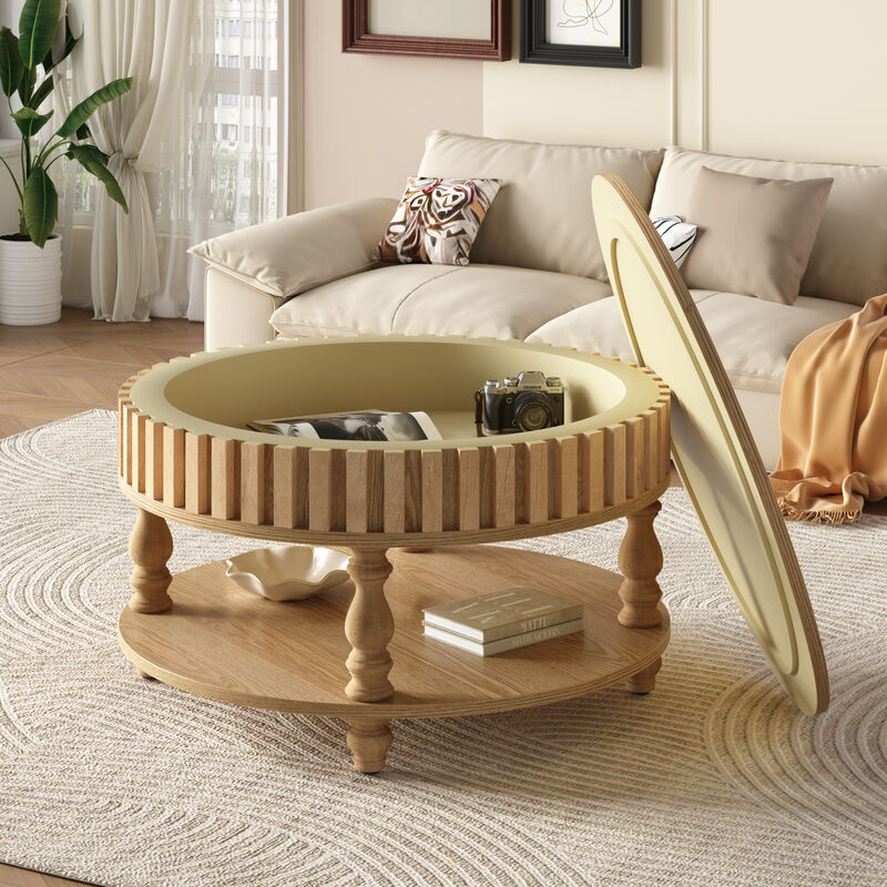 Skodba Modern Fluted Coffee Table image number 2