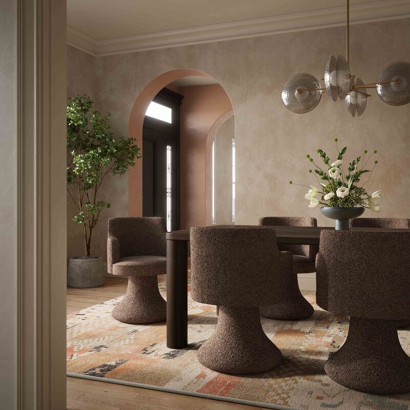 Akola Dark Brown Oak Dining Table image number 1