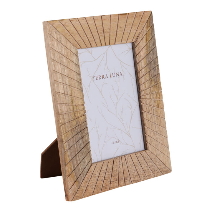 4x6 Wood Starburst Photo Frame, Natural