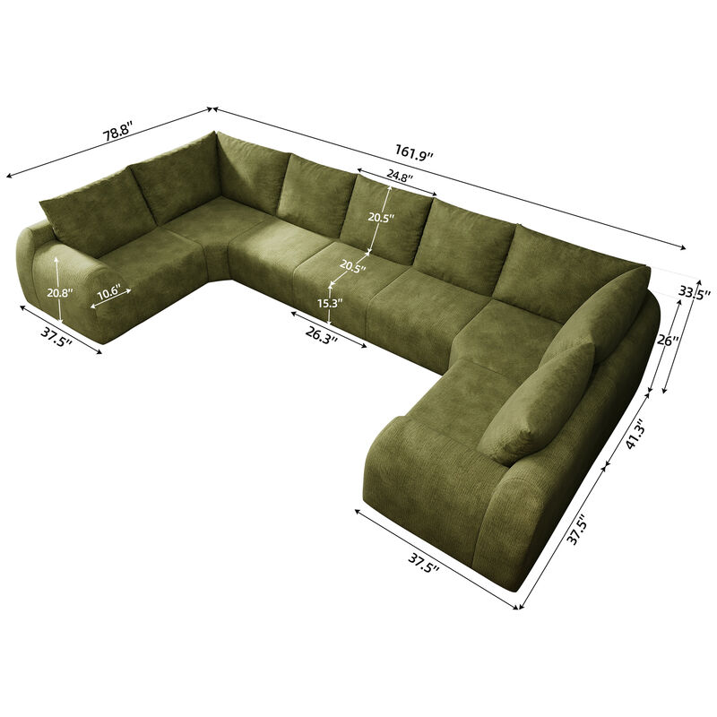 Fron U Shaped Modular Cloud Sectional Sofa image number 5
