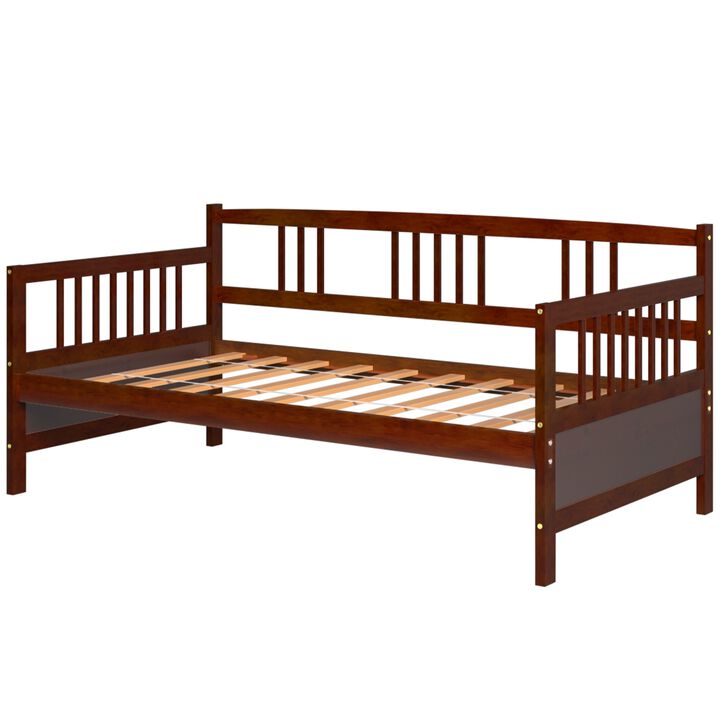 Pine Wood Daybed Frame with Storage Space and Durable Slat Support