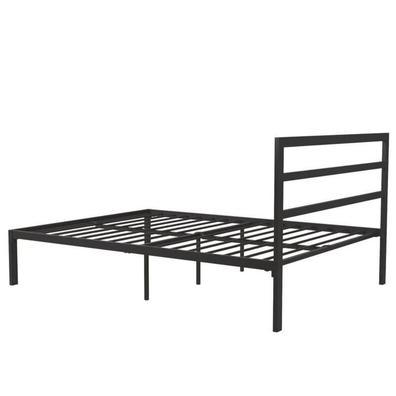 Hivvago Queen Black Metal Platform Bed Frame with Headboard Included