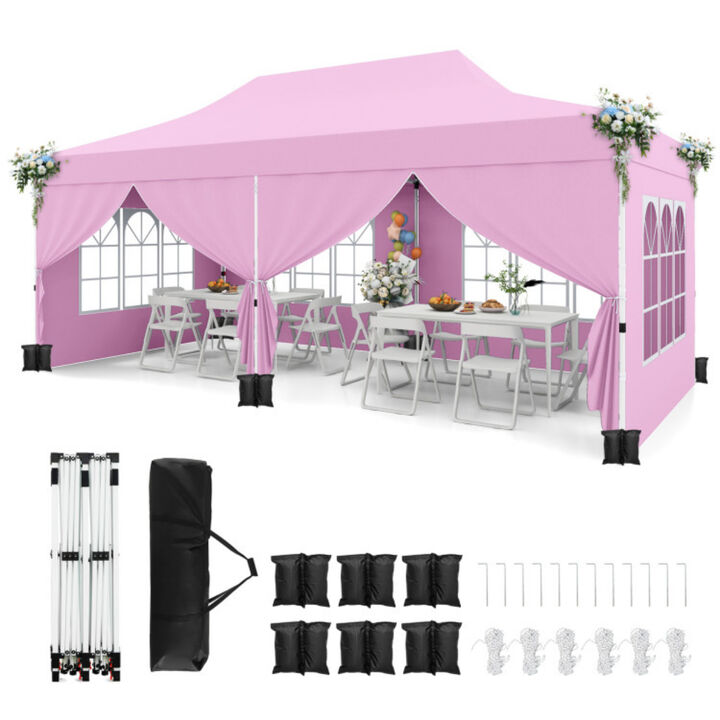 Pop up Canopy with 6 Sidewalls Windows and Carrying Bag