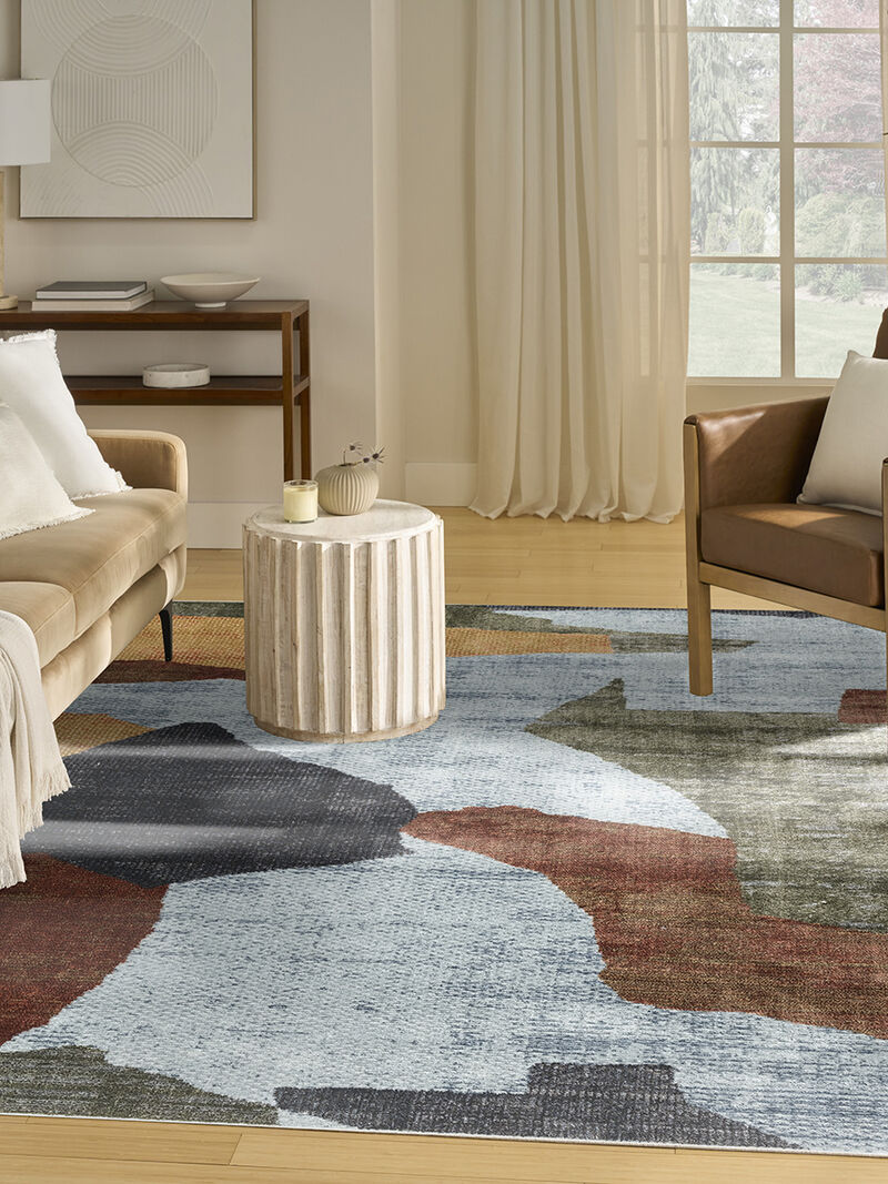 Nordic NRC18 Turquoise/Multicolor 2' x 6' Rug