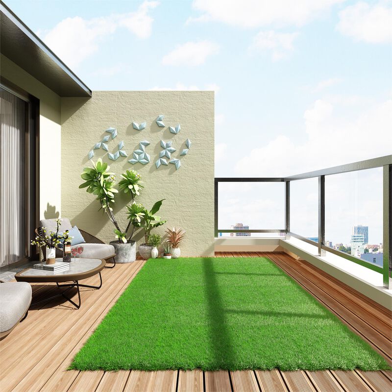 FUFU&GAGA Artificial Turf Grass Mat - 7-ft W x 10-ft L, Perfect for Garden and Patio,Light Green image number 2