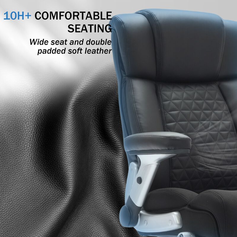 Office Chair with Adjustable Lumbar Support, Office Chair Heavy Duty with Flip-up Armrest image number 3