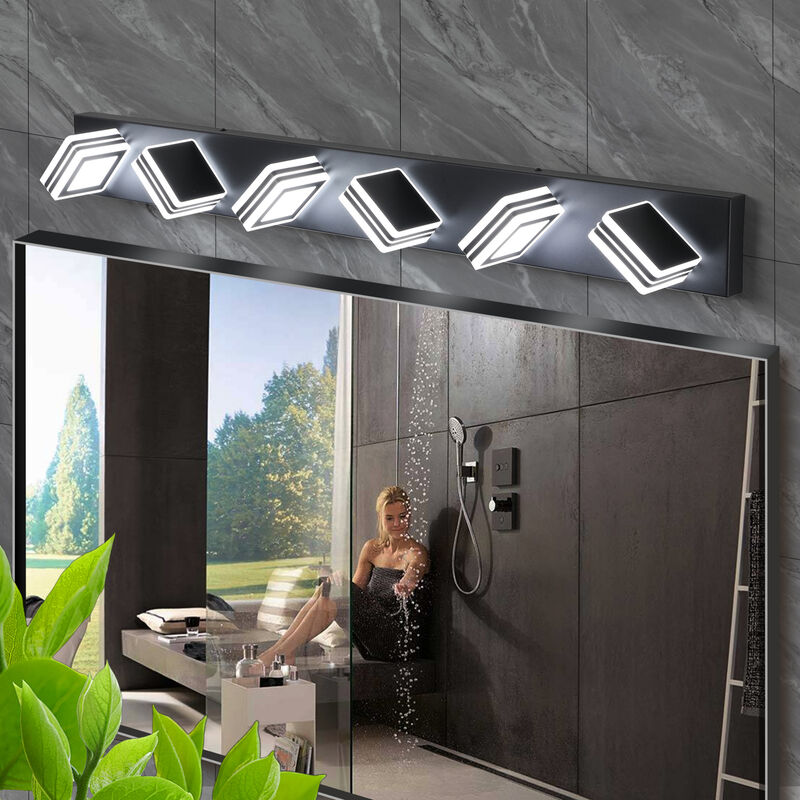 ELEMENT ACE Modern 6-Light LED Vanity Light, Sleek Dimmable Bathroom Wall Mount Fixture Ideal for Mirror Lighting, Energy Efficient Durable Iron & Acrylic Build image number 4