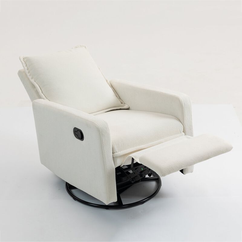 Short Plush Armchair Sofa Manual Button Recliner Chair image number 6