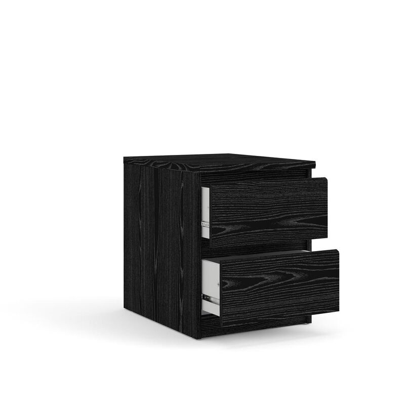 Tvilum Scottsdale 2 Drawer Nightstand - Black Wood Grain