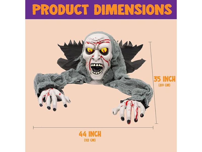 Zombie Groundbreaker Halloween Decoration &ndash; Light-Up Eyes & Creepy Sound for Outdoor Lawn, Graveyard & Haunted House Display image number 1
