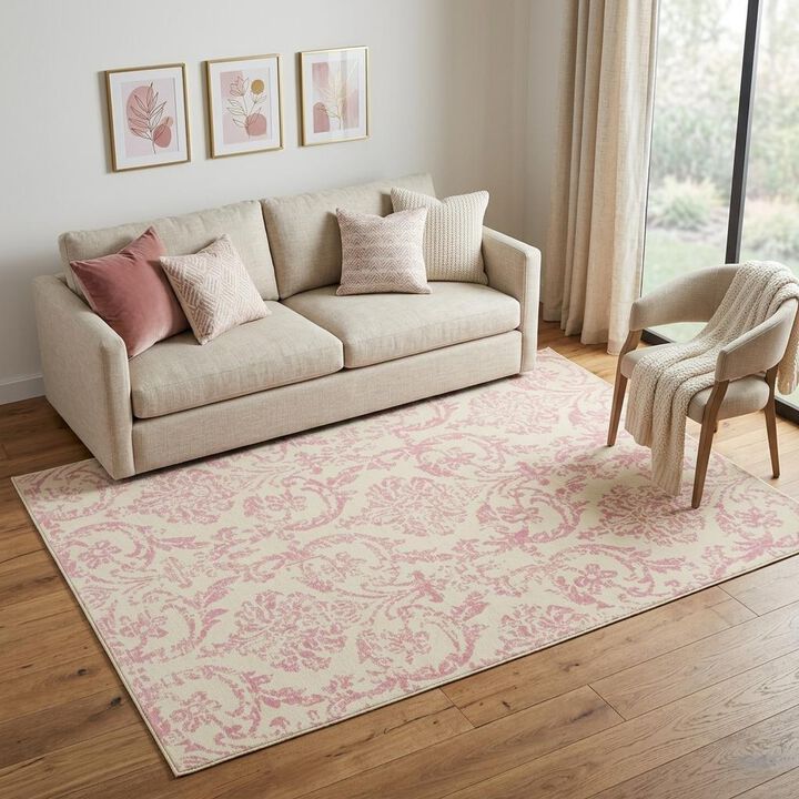 HomeRoots Damask Area Rug