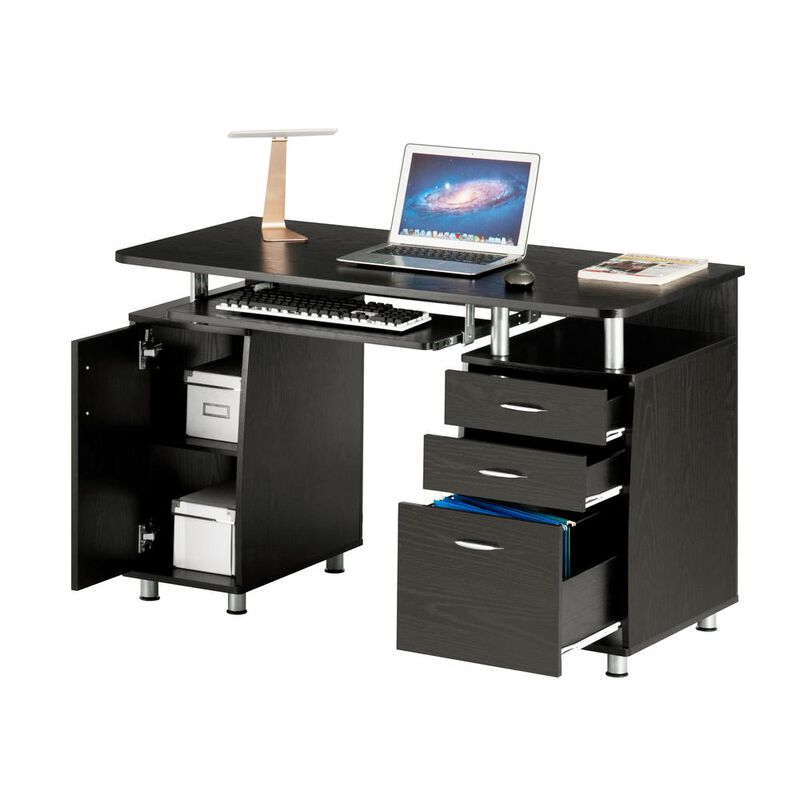 Techni Mobili Complete Workstation Computer Desk with Storage, Espresso