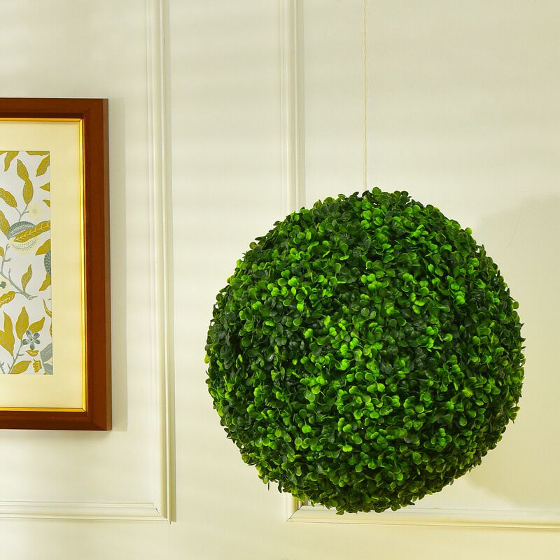 2 Pieces Artificial Boxwood Topiary Ball Tree Set
