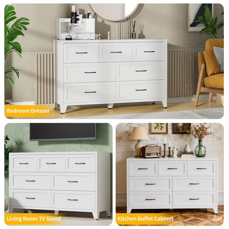 Pelkan 7-Drawer Metal Dresser image number 2